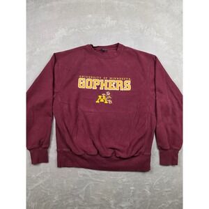 University of Minnesota Gophers Sweatshirt Men L Maroon Signature Concepts Faded